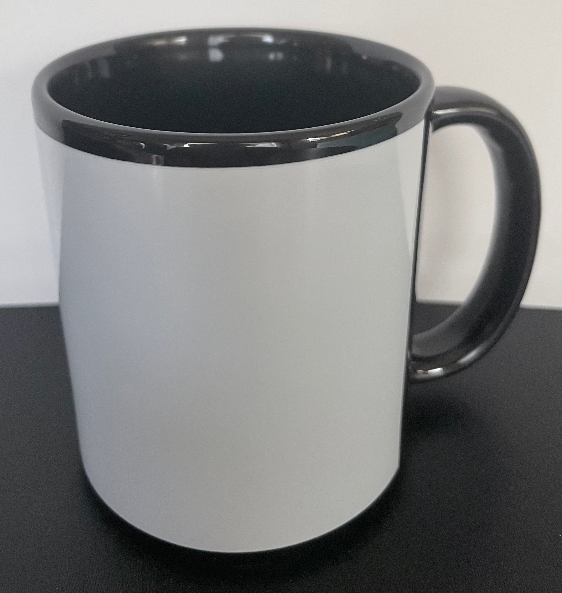 11oz Black Mug with White Banner for Sublimation