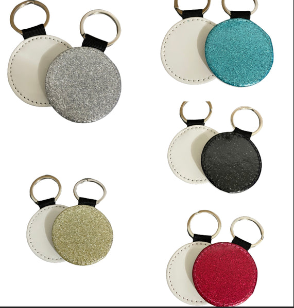 Circle Glitter Keychains (one side for sublimation)